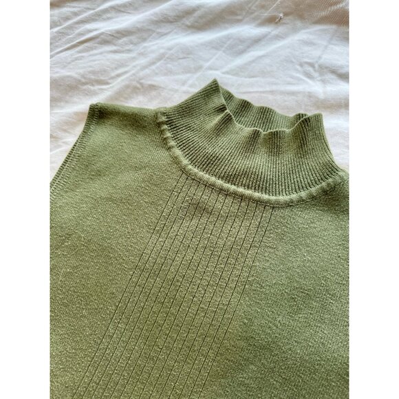 DRESS BARN Green Knit Turtleneck Tank Top - Picture 2 of 4